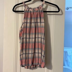 Loft madras plaid halter style top